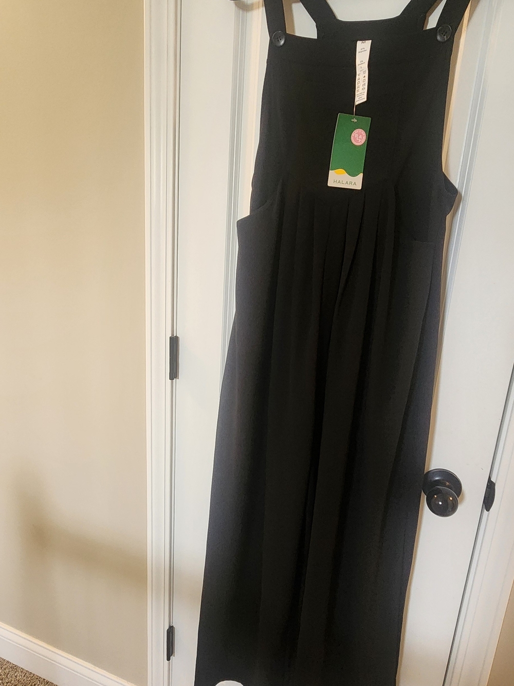 HALARA Black Pinafore Wide Leg Jumpsuit - NWT